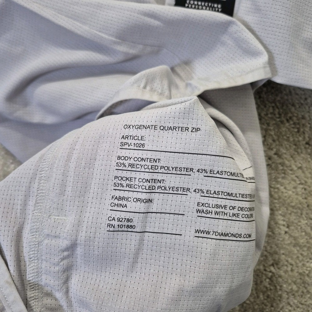 7 Diamonds Oxygenate 1/4 Zip Top Mens Small Gray Performance Stretch Golf New - Picture 7 of 10
